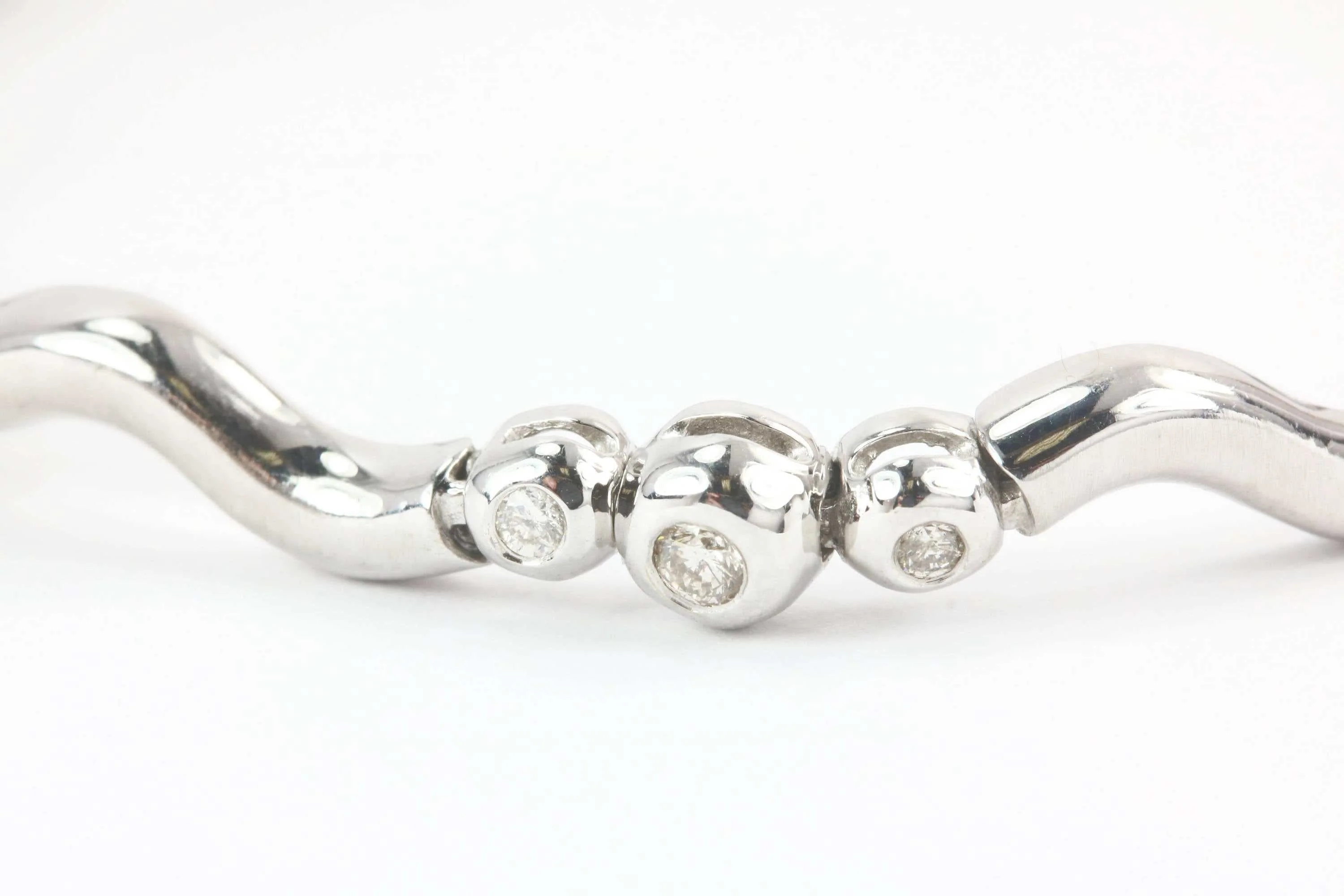 0.50tcw Modern Satin Finish Diamond Bezel Set Tennis Bracelet 14K - Image 4