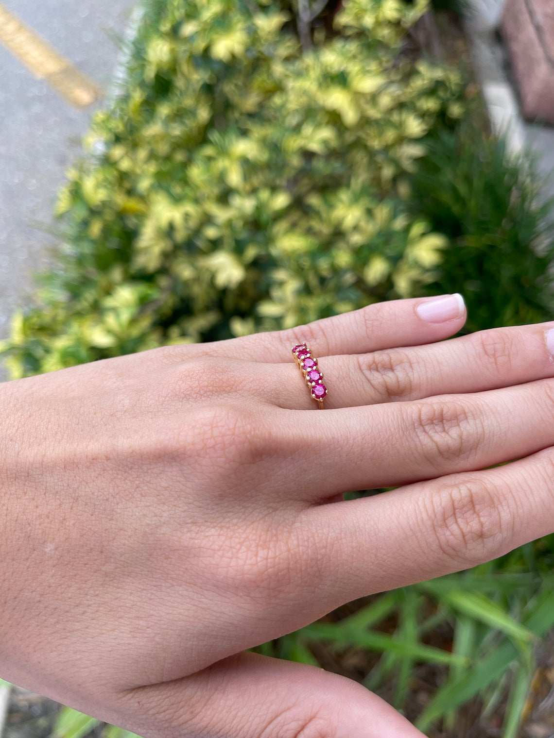 0.75tcw 14K AAA+ High Quality Rubellite Band Ring - Image 4