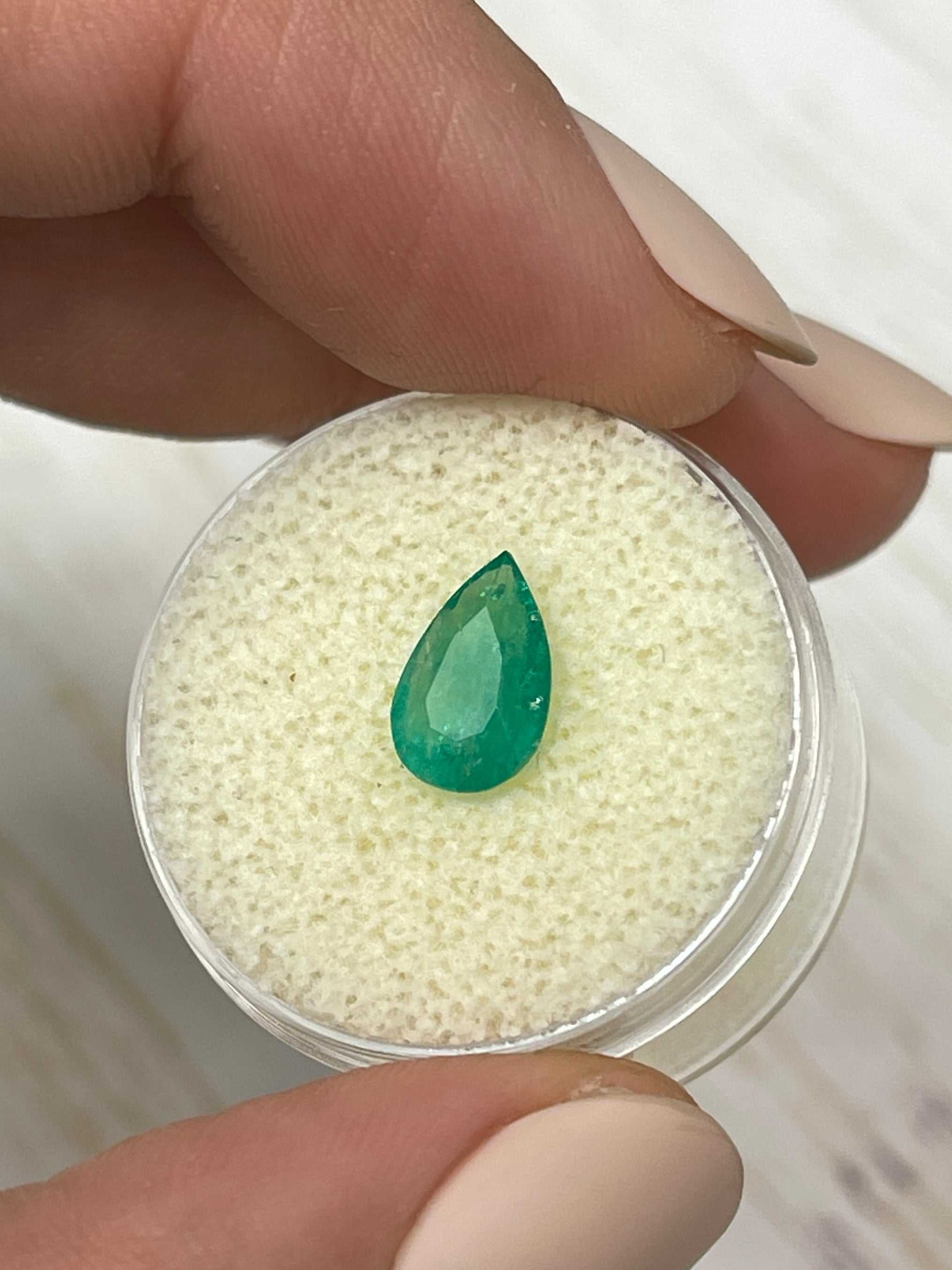1.32 carat Imperfect Natural Loose Colombian Emerald-Pear Cut - Image 4