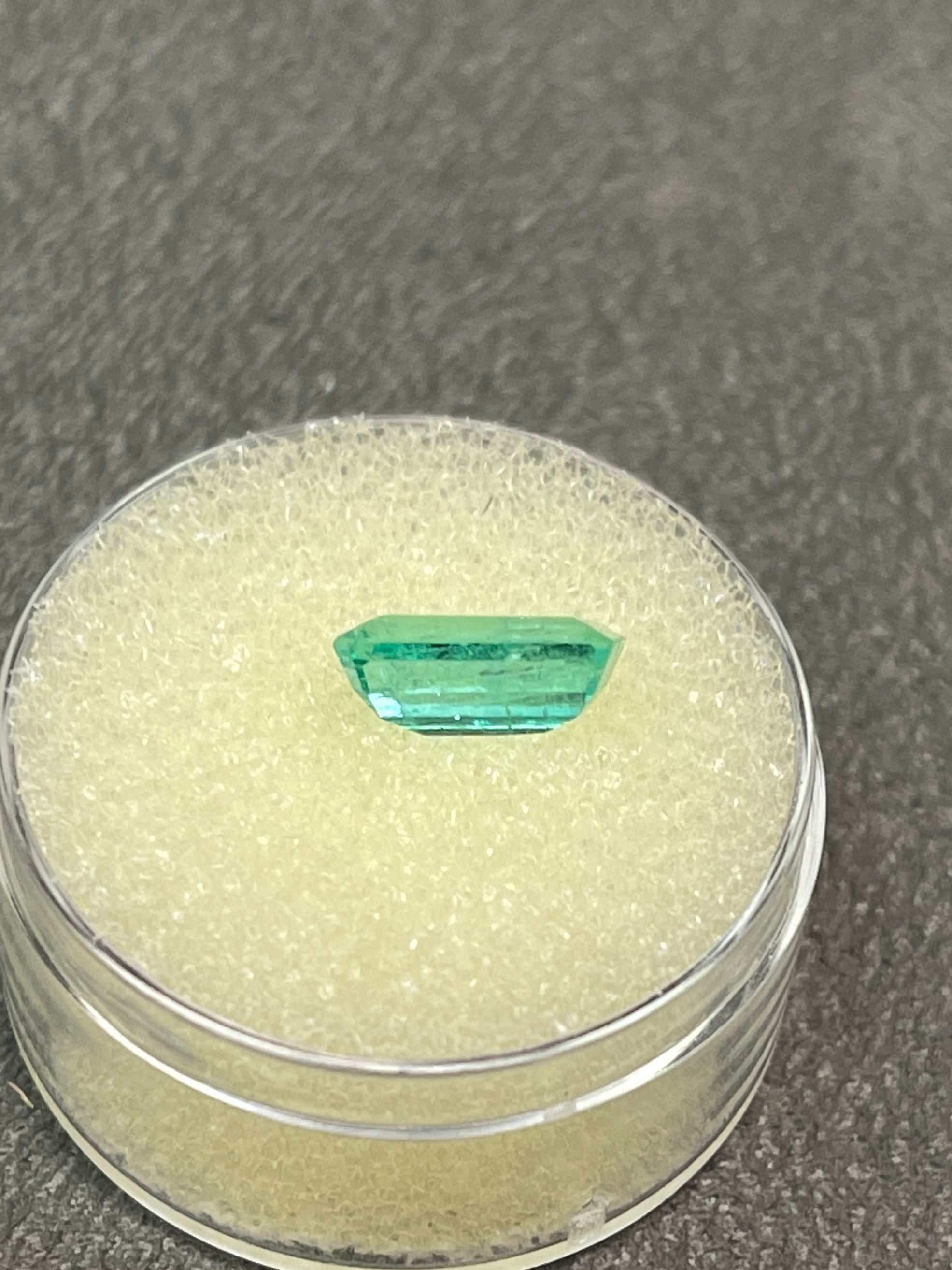 1.64 Carat Spring Green Natural Loose Colombian Emerald-Elongated Emerald Cut - Image 7