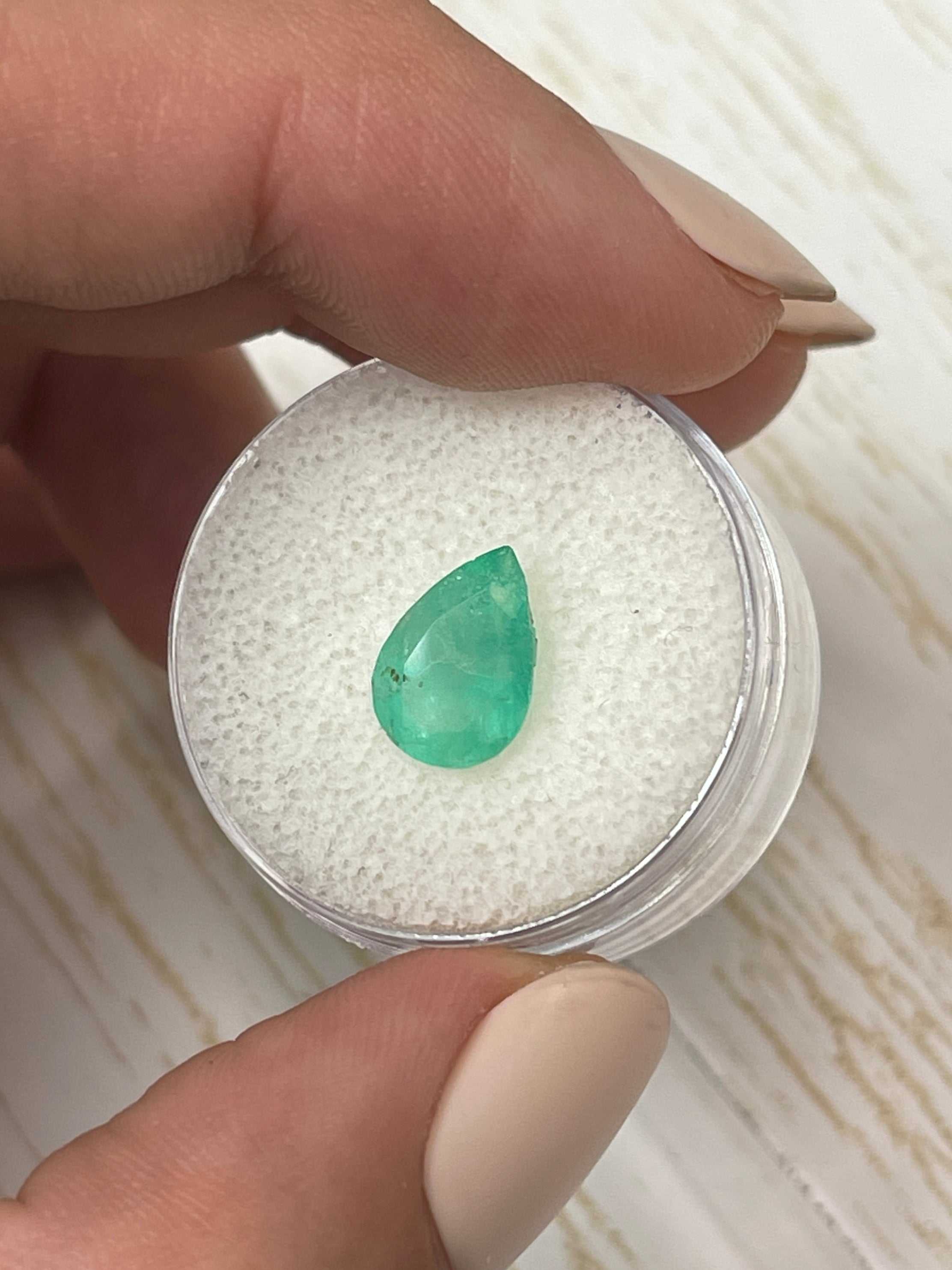 1.89 carat 10.6x7.4 Green Natural Loose Colombian Emerald-Pear Cut - Image 7