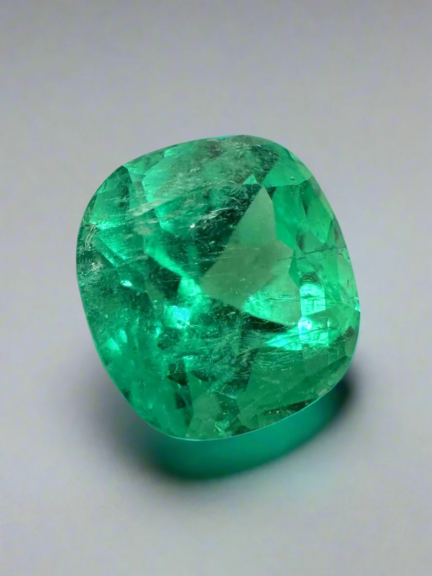 2.13 Carat 8x7.5 Electric Muzo Green Natural Loose Colombian Emerald-Cushion Cut - Image 2