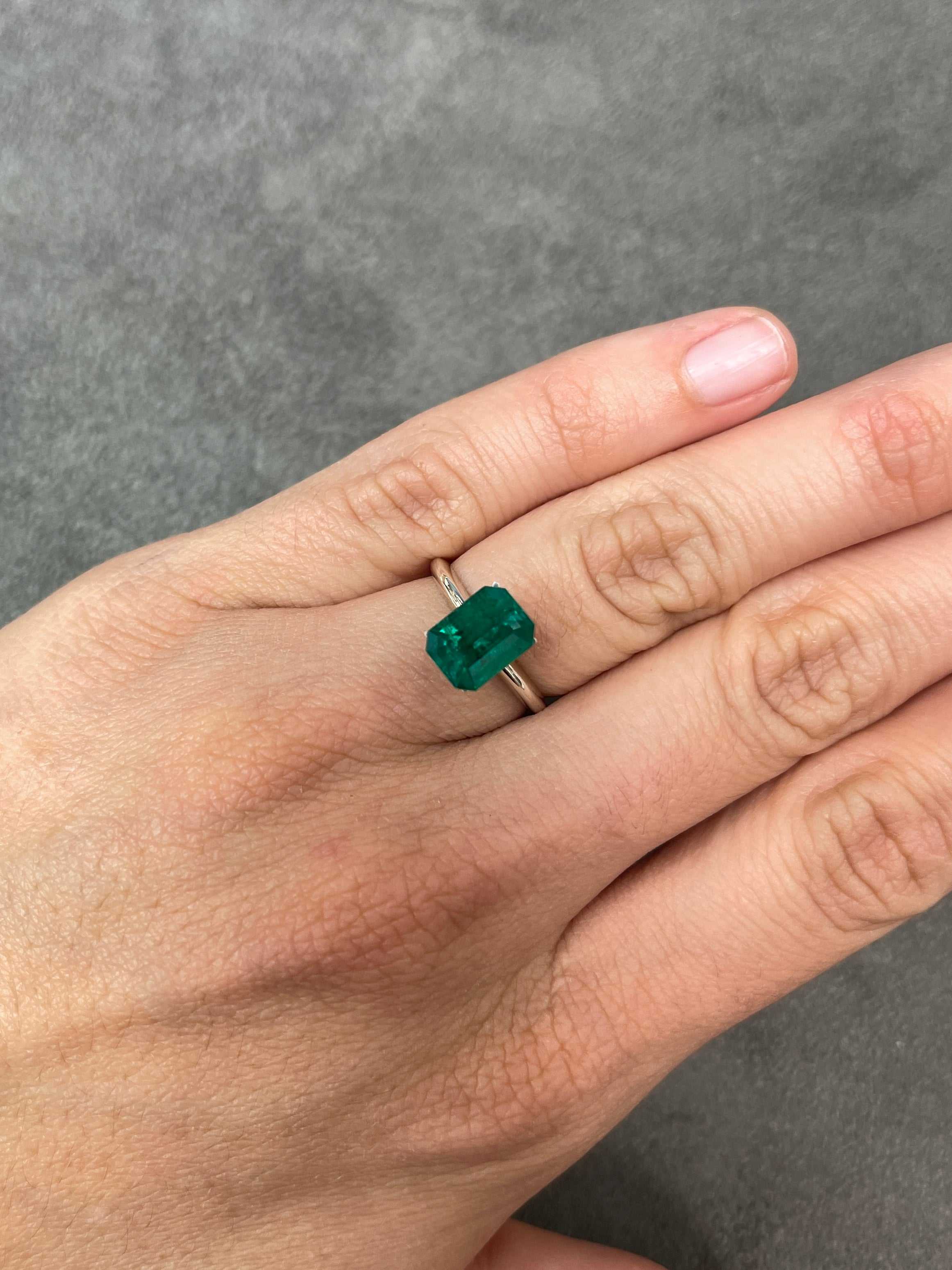 2.51 Carat GIA Certified Vivid Dark Muzo Green Natural Loose Colombian Emerald-Emerald Cut - Image 8