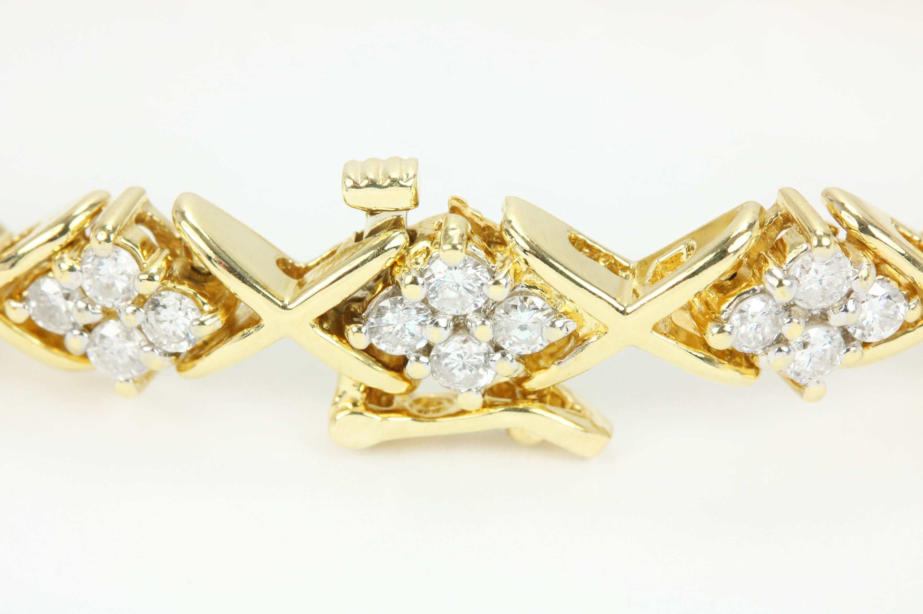2.65tcw Diamond Cluster Tennis Bracelet 14K Gold - Image 5