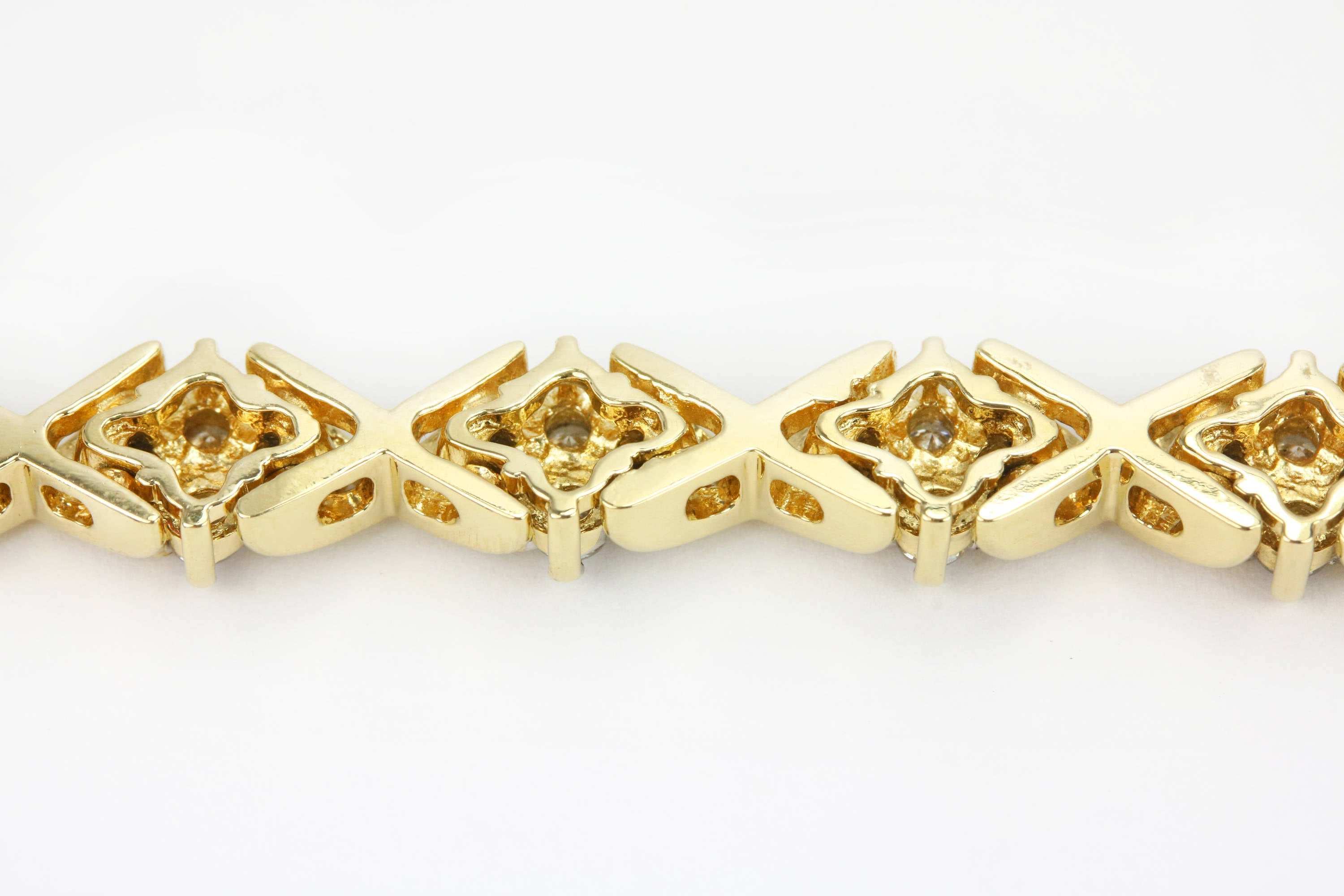 2.65tcw Diamond Cluster Tennis Bracelet 14K Gold - Image 6