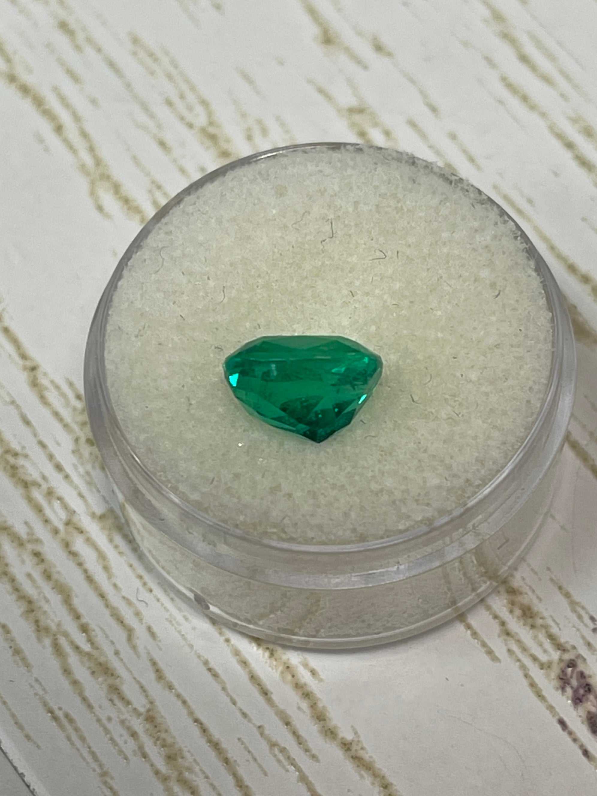 3.15 Carat Certified Vivid Bluish Green Natural Loose Colombian Emerald-Elongated Cushion Cut - Image 6