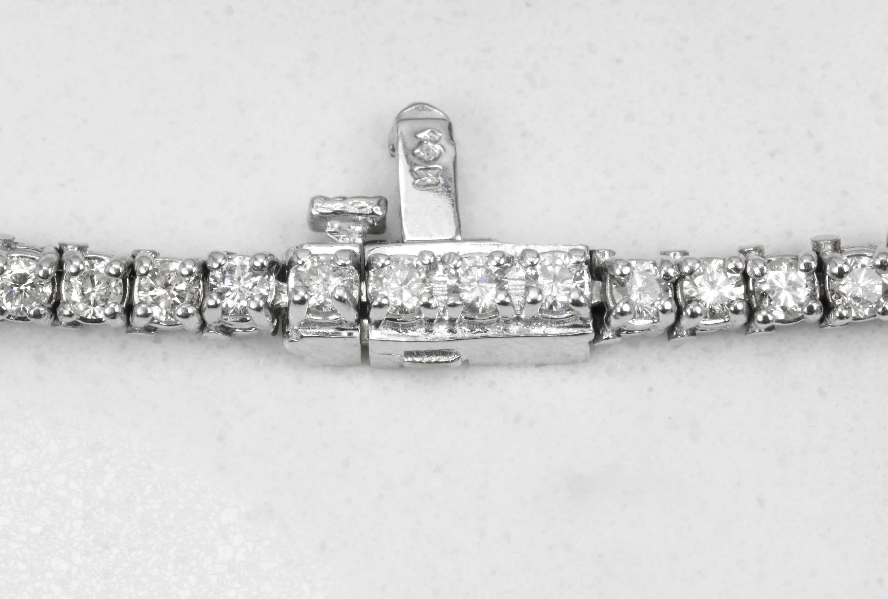 5.0tcw Emerald & Diamond Link Tennis Bracelet White 14K - Image 4