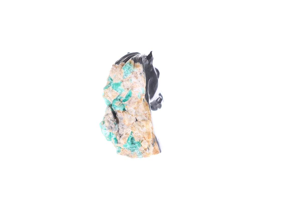 Colombian Emerald Horse Rough Crystal Sculpture - Image 4