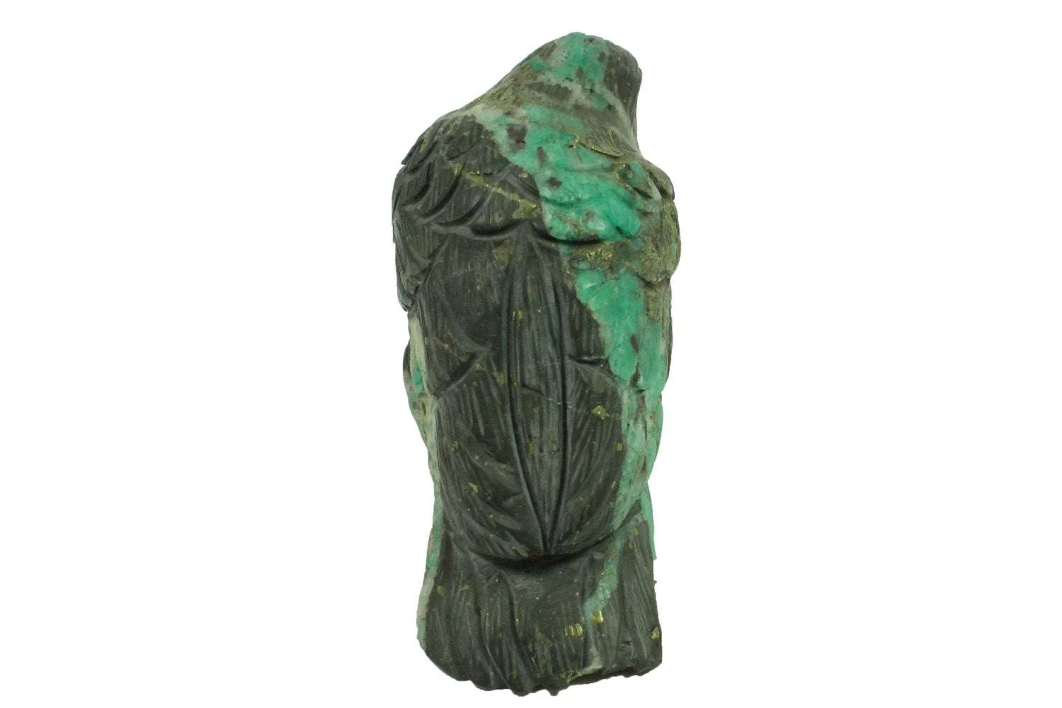 Handcarved Colombian Emerald Sparrow Sculpture in Matrix - Image 3