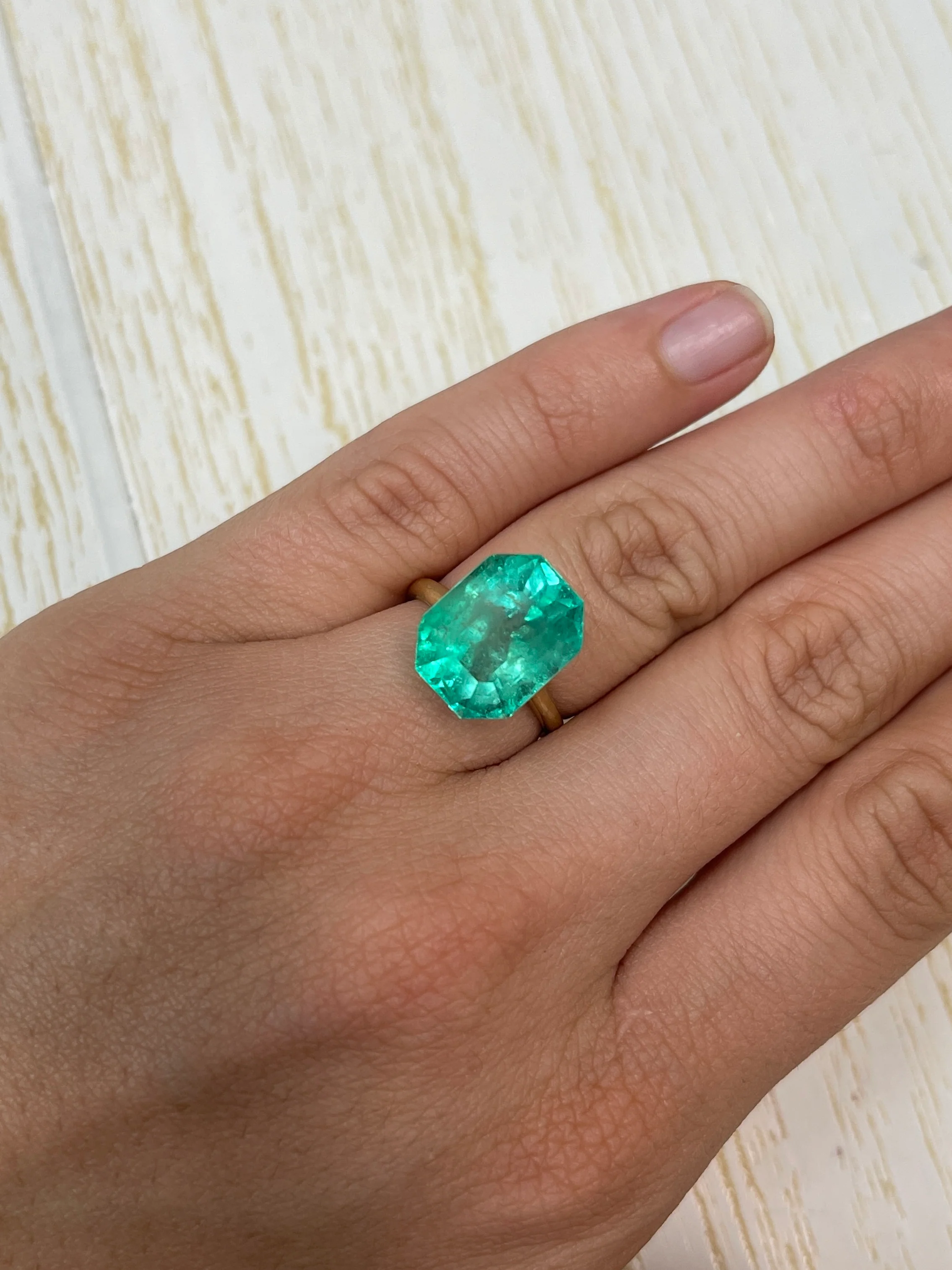 Large 11.90 Carat 15x12 Fine Natural Loose Colombian Emerald- Emerald Cut - Image 9