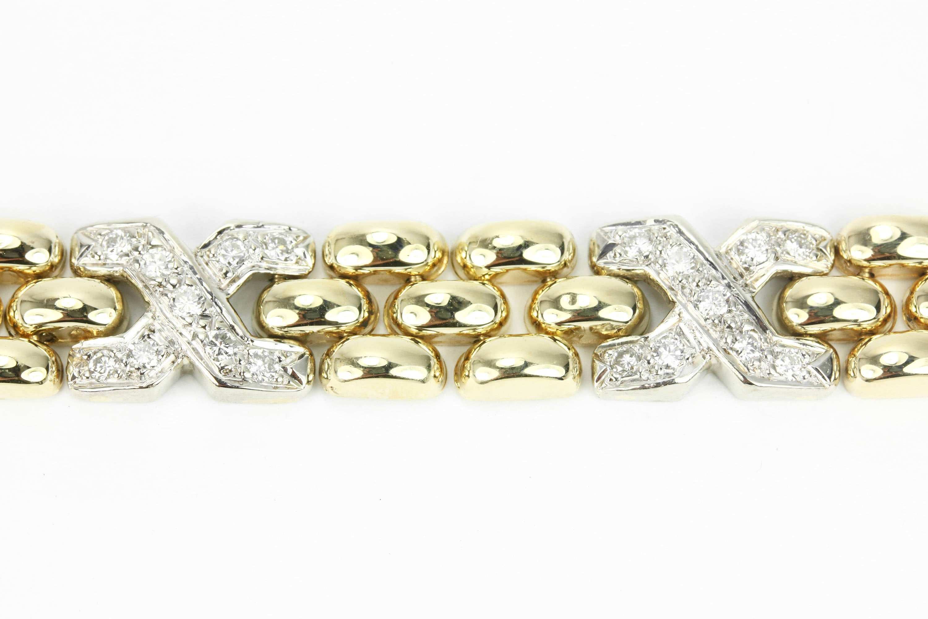 1.15tcw Diamond "X"s Tennis Bracelet 14K - Image 3