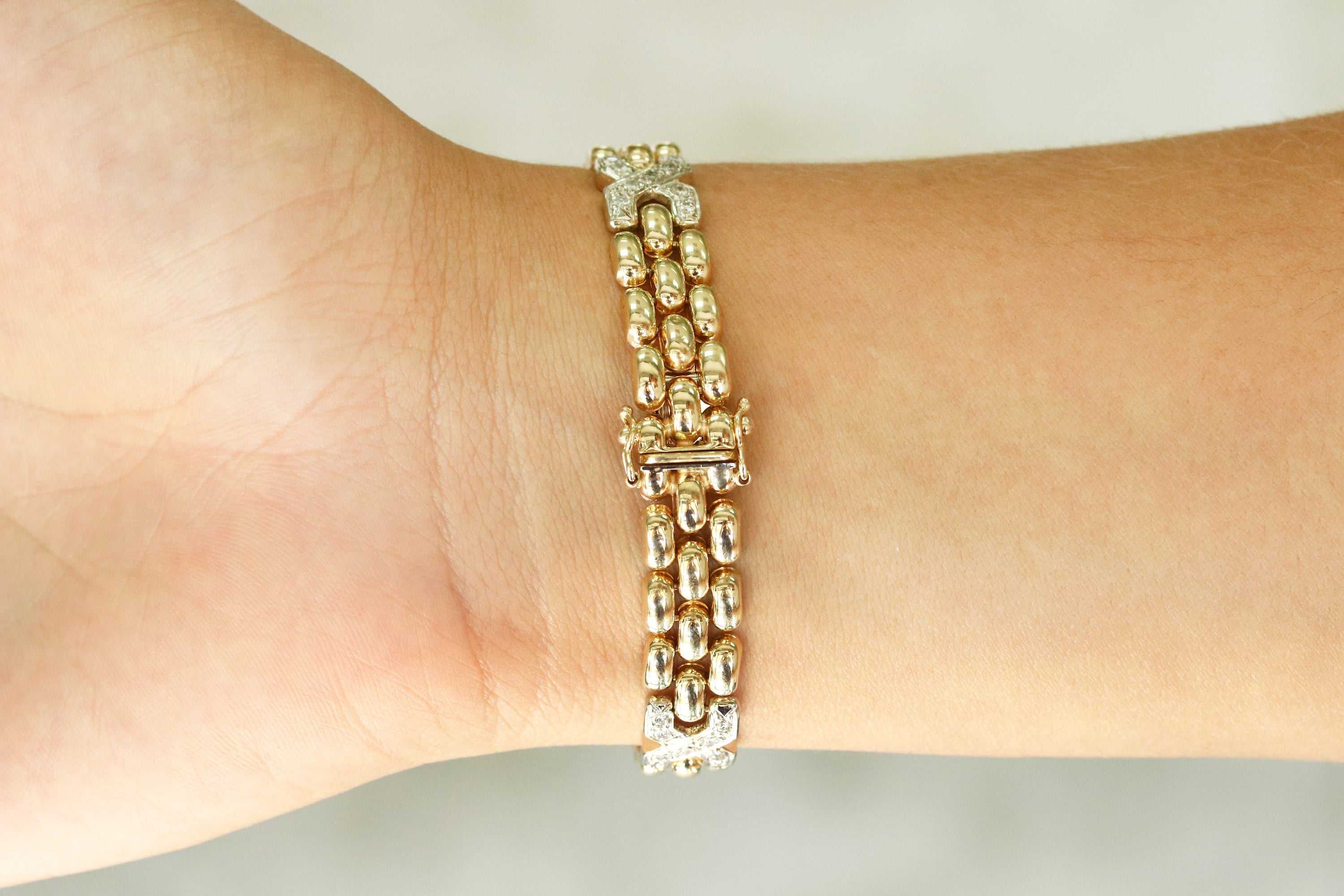 1.15tcw Diamond "X"s Tennis Bracelet 14K - Image 5