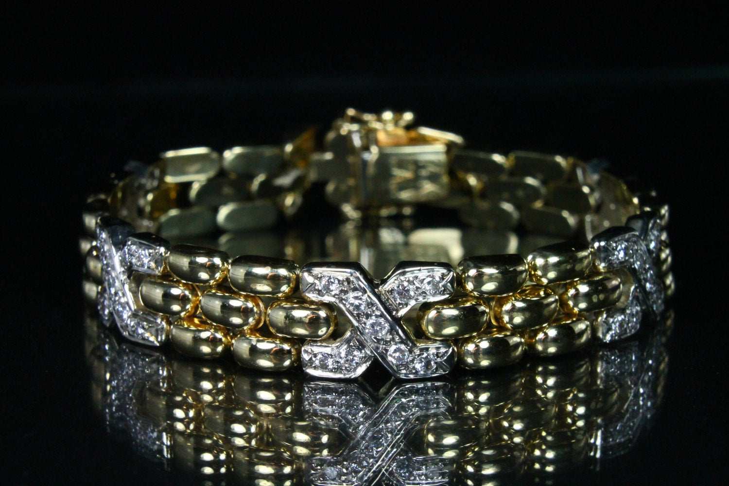 1.15tcw Diamond "X"s Tennis Bracelet 14K - Image 6